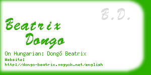 beatrix dongo business card